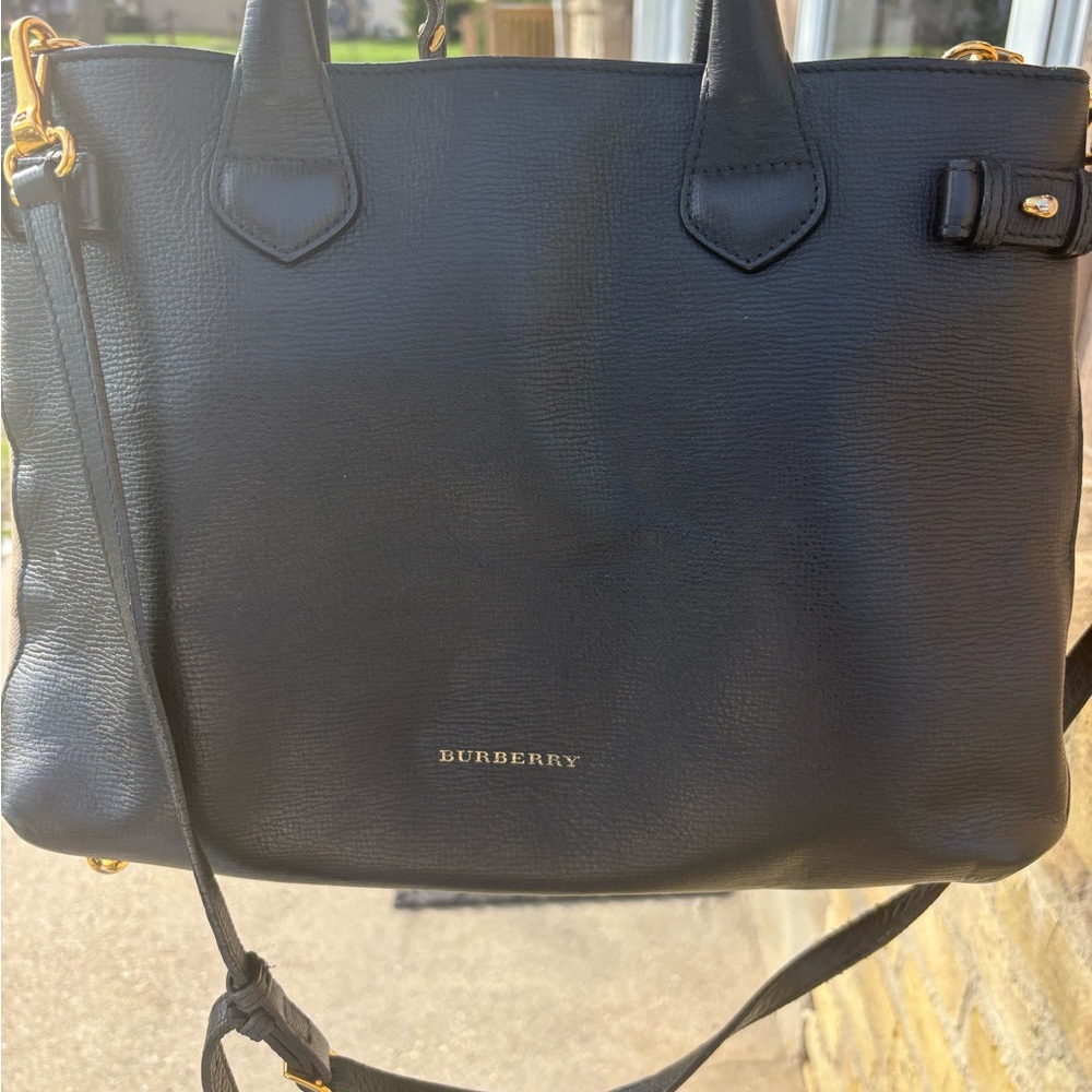 Burberry Black Leather Tote Bag